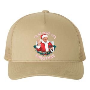 Funny ILl Be Home For Christmas Santa Trump Political Pjs Yupoong Adult 5-Panel Trucker Hat