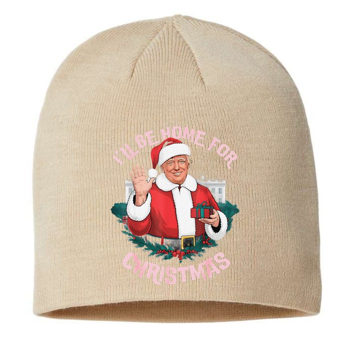 Funny ILl Be Home For Christmas Santa Trump Political Pjs Sustainable Beanie