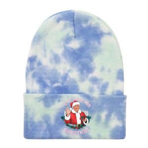 Funny ILl Be Home For Christmas Santa Trump Political Pjs Tie Dye 12in Knit Beanie