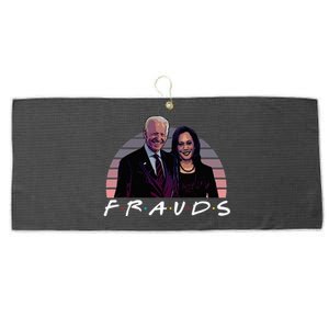 Frauds Impeach Biden Harris Now Anti Joe Biden Large Microfiber Waffle Golf Towel