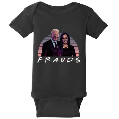 Frauds Impeach Biden Harris Now Anti Joe Biden Baby Bodysuit