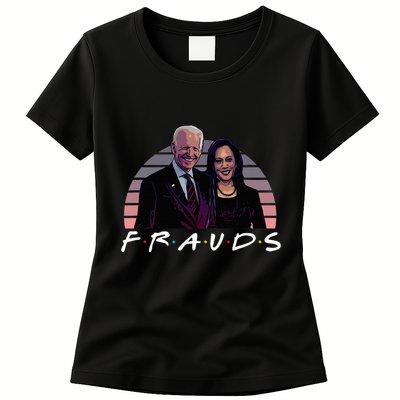 Frauds Impeach Biden Harris Now Anti Joe Biden Womens T-Shirt