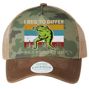 Funny I Beg To Differ Frog Japanese Amphibian Frog Legacy Tie Dye Trucker Hat