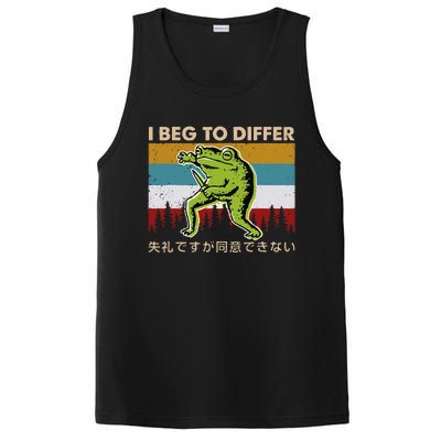 Funny I Beg To Differ Frog Japanese Amphibian Frog PosiCharge Competitor Tank