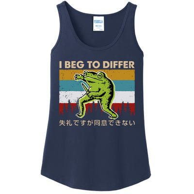 Funny I Beg To Differ Frog Japanese Amphibian Frog Ladies Essential Tank