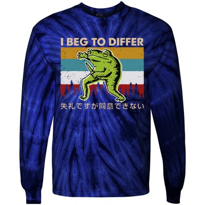 Funny I Beg To Differ Frog Japanese Amphibian Frog Tie-Dye Long Sleeve Shirt