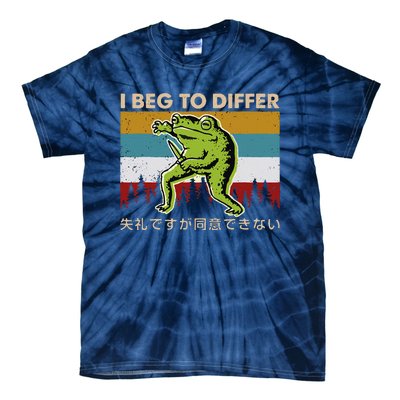 Funny I Beg To Differ Frog Japanese Amphibian Frog Tie-Dye T-Shirt