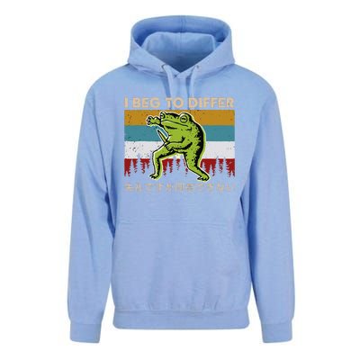 Funny I Beg To Differ Frog Japanese Amphibian Frog Unisex Surf Hoodie