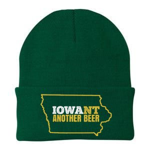 Funny Iowa Beer Distressed Iowa State Map Knit Cap Winter Beanie