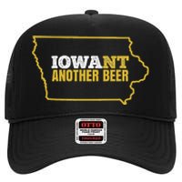 Funny Iowa Beer Distressed Iowa State Map High Crown Mesh Back Trucker Hat