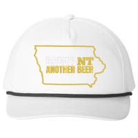 Funny Iowa Beer Distressed Iowa State Map Snapback Five-Panel Rope Hat