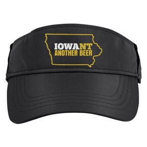 Funny Iowa Beer Distressed Iowa State Map Adult Drive Performance Visor