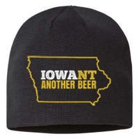 Funny Iowa Beer Distressed Iowa State Map Sustainable Beanie