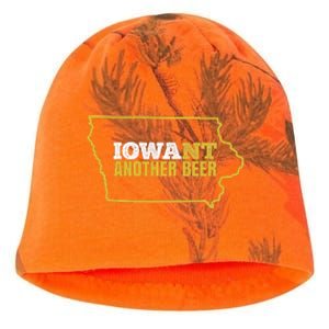 Funny Iowa Beer Distressed Iowa State Map Kati - Camo Knit Beanie