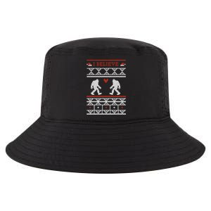 Funny I Believe Sasquatch Ugly Christmas Sweater Bigfoot Gift Cool Comfort Performance Bucket Hat