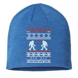 Funny I Believe Sasquatch Ugly Christmas Sweater Bigfoot Gift Sustainable Beanie