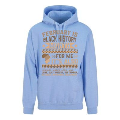 February Is Black History Month African American Gift Unisex Surf Hoodie