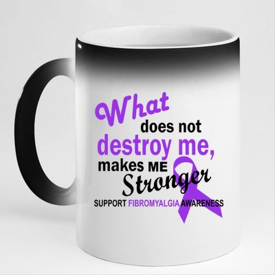 Fibromyalgia Make Me Stronger 11oz Black Color Changing Mug