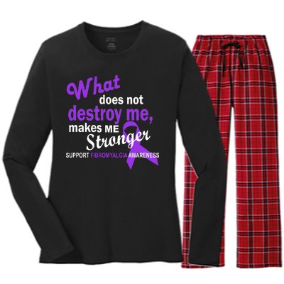 Fibromyalgia Make Me Stronger Women's Long Sleeve Flannel Pajama Set 