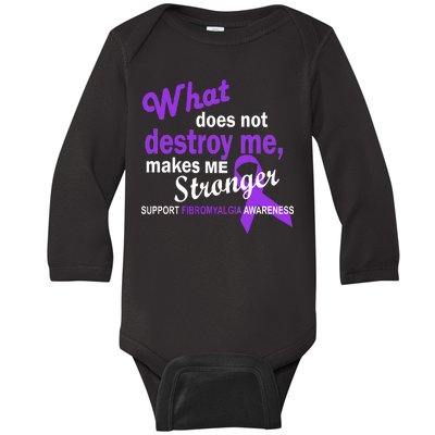 Fibromyalgia Make Me Stronger Baby Long Sleeve Bodysuit