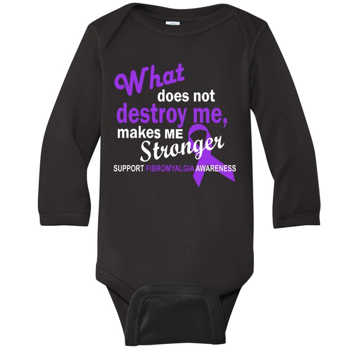 Fibromyalgia Make Me Stronger Baby Long Sleeve Bodysuit