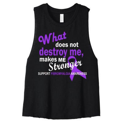 Fibromyalgia Make Me Stronger Women's Racerback Cropped Tank