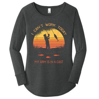 Fisherman I Cant Work Today My Arm In A Cast Funny Fishing Women's Perfect Tri Tunic Long Sleeve Shirt