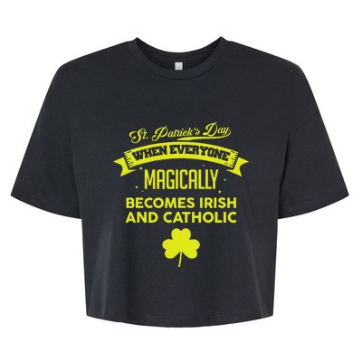 Funny Irish Catholic Saint Patrick's Day Bella+Canvas Jersey Crop Tee