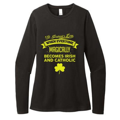 Funny Irish Catholic Saint Patrick's Day Womens CVC Long Sleeve Shirt