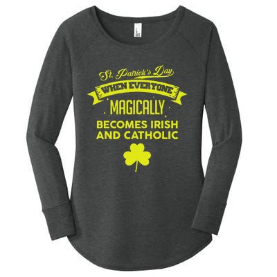 Funny Irish Catholic Saint Patrick's Day Women's Perfect Tri Tunic Long Sleeve Shirt