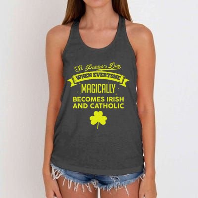 Funny Irish Catholic Saint Patrick's Day Women's Knotted Racerback Tank