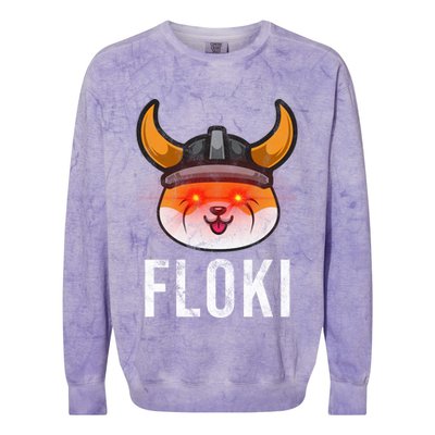Floki Inu Cryptocurrency Lover Vintage Colorblast Crewneck Sweatshirt