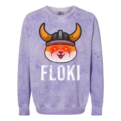 Floki Inu Cryptocurrency Lover Vintage Colorblast Crewneck Sweatshirt