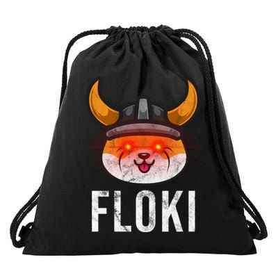 Floki Inu Cryptocurrency Lover Vintage Drawstring Bag