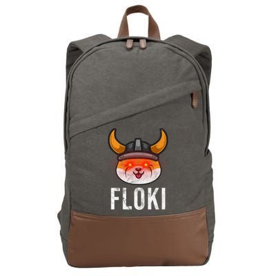 Floki Inu Cryptocurrency Lover Vintage Cotton Canvas Backpack