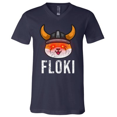 Floki Inu Cryptocurrency Lover Vintage V-Neck T-Shirt