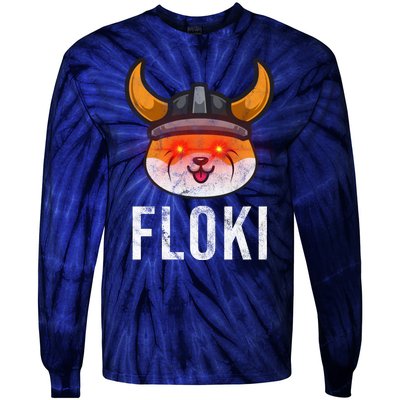 Floki Inu Cryptocurrency Lover Vintage Tie-Dye Long Sleeve Shirt