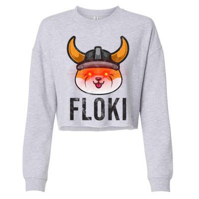 Floki Inu Cryptocurrency Lover Vintage Cropped Pullover Crew