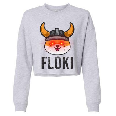 Floki Inu Cryptocurrency Lover Vintage Cropped Pullover Crew