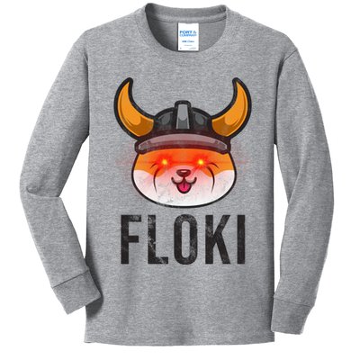 Floki Inu Cryptocurrency Lover Vintage Kids Long Sleeve Shirt