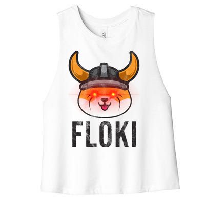 Floki Inu Cryptocurrency Lover Vintage Women's Racerback Cropped Tank