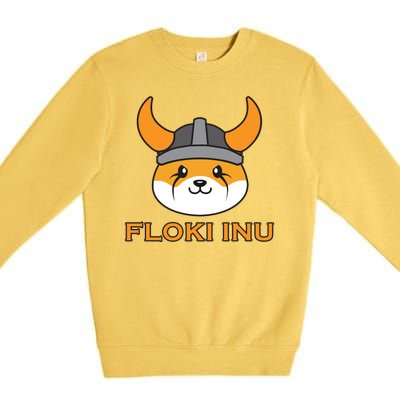 Floki Inu Crypto Currency Vikings Crypto Meme Premium Crewneck Sweatshirt