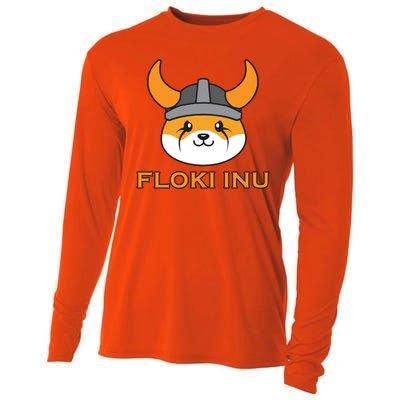 Floki Inu Crypto Currency Vikings Crypto Meme Cooling Performance Long Sleeve Crew