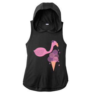 Flamingo Ice Cream Summer Vacay Party Beach Vibes Gift Ladies PosiCharge Tri-Blend Wicking Draft Hoodie Tank