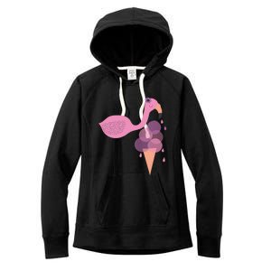 Flamingo Ice Cream Summer Vacay Party Beach Vibes Gift Women's Fleece Hoodie