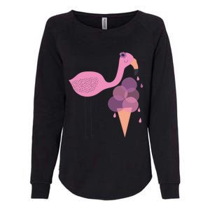 Flamingo Ice Cream Summer Vacay Party Beach Vibes Gift Womens California Wash Sweatshirt