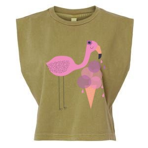 Flamingo Ice Cream Summer Vacay Party Beach Vibes Gift Garment-Dyed Women's Muscle Tee