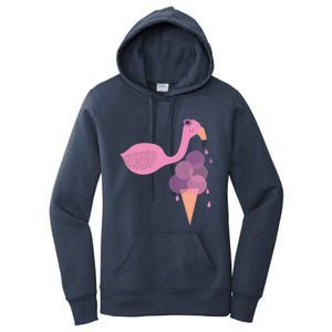 Flamingo Ice Cream Summer Vacay Party Beach Vibes Gift Women's Pullover Hoodie