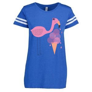 Flamingo Ice Cream Summer Vacay Party Beach Vibes Gift Enza Ladies Jersey Football T-Shirt