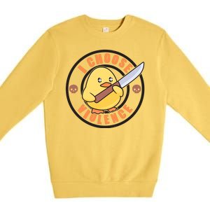 Funny I Choose Violence Baby Chick With Knife Premium Crewneck Sweatshirt